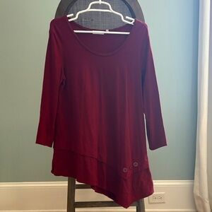 Habitat Deep Red Asymmetrical Tunic